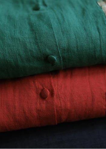 Lapel Patchwork Spring Blouse Fabrics Green Plaid Shirts