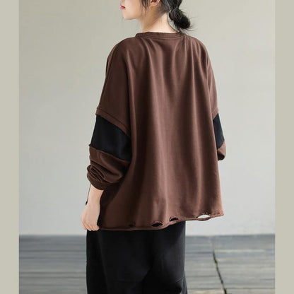 Diy Chocolate Cotton Top Silhouette Patchwork Silhouette Spring Top