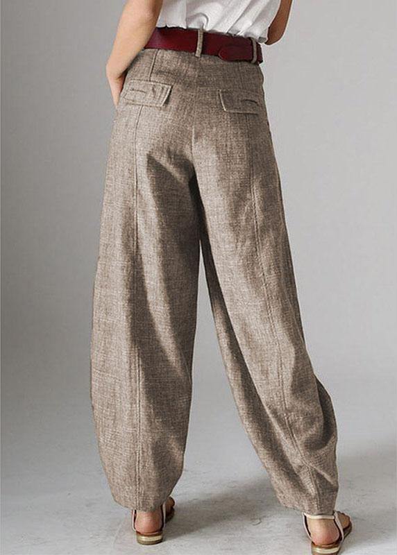 High Waist Button Color Harem Pants With Pocket