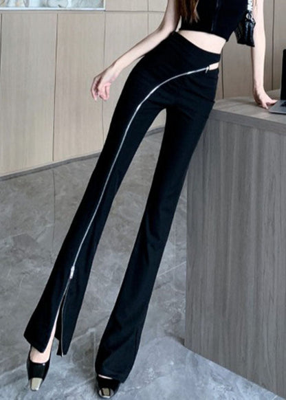 Black Pockets High Waist Flare Pants