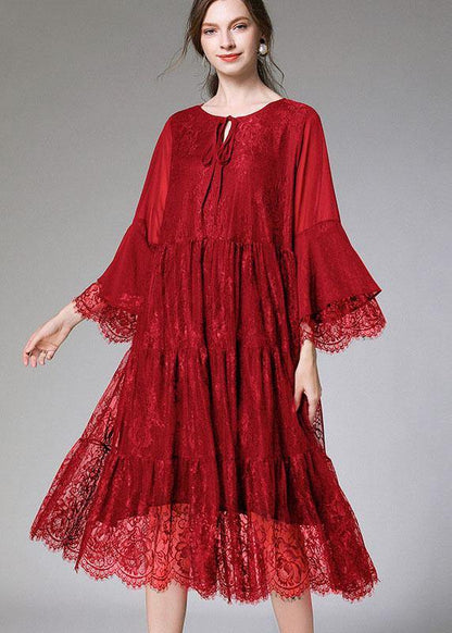 Mulberry Flare Sleeve Fall Lace Sundress