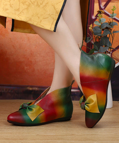 New Soft Flats Colorful Style Bow Ankle Boots