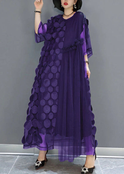Black Tulle Party Dresses O-neck Asymmetrical Half Sleeve