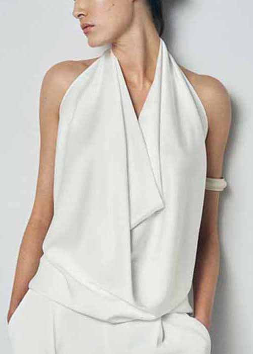 Original White Backless Tops Sleeveless