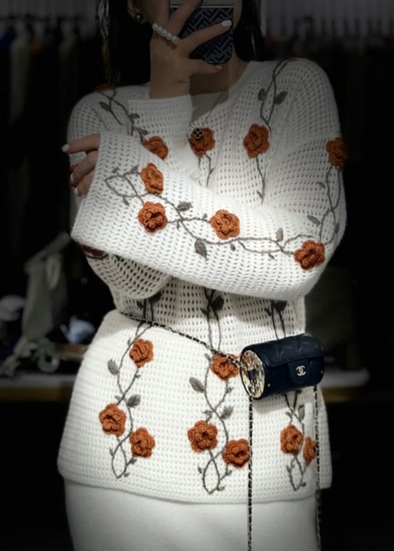 Apricot O Neck Knit Sweaters Fall