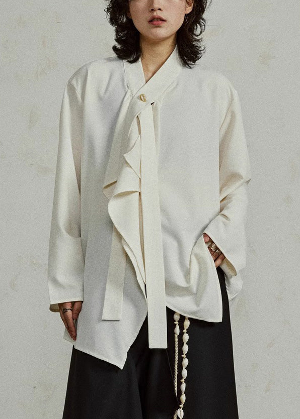 Apricot Cozy Ribbon Patchwork Top Fall