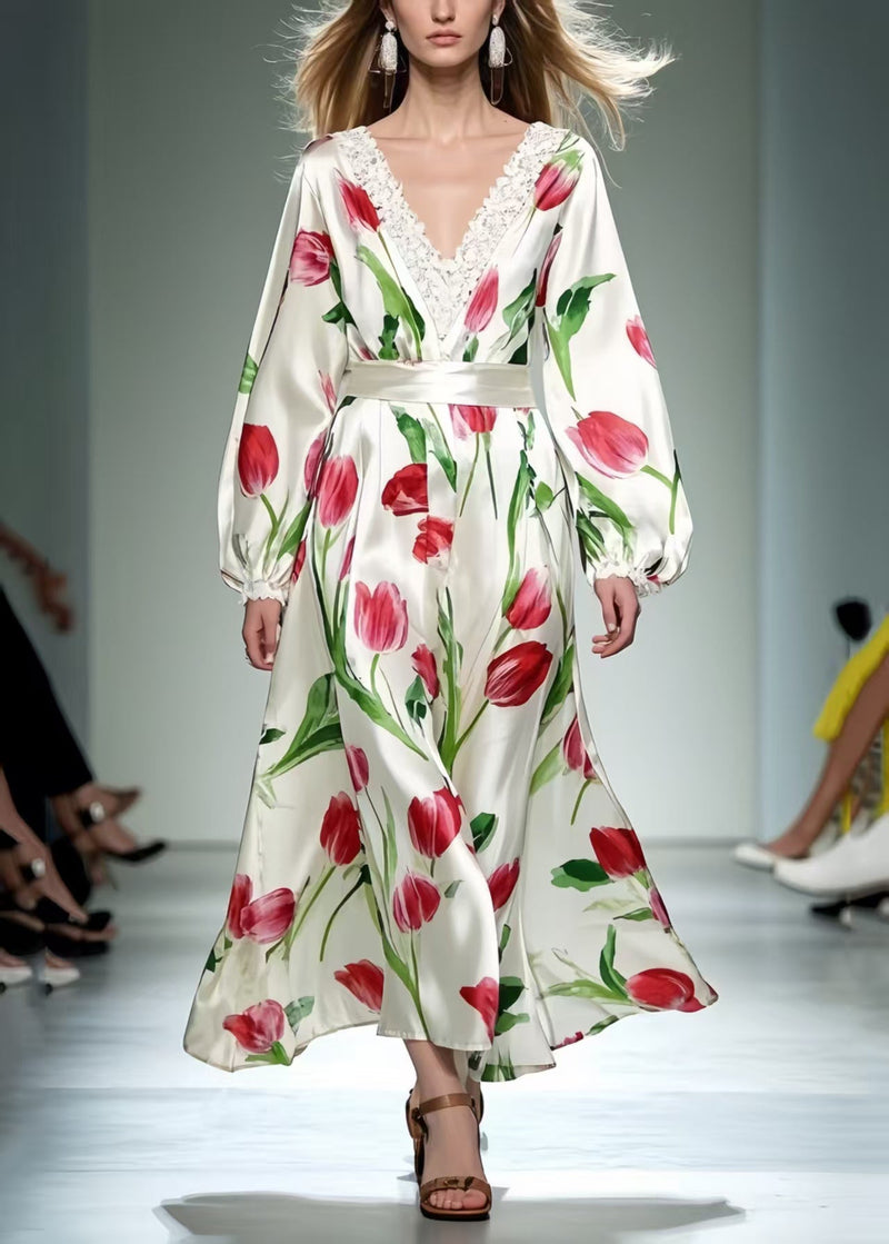 Red Silk Dress Exra Large Hem Spring