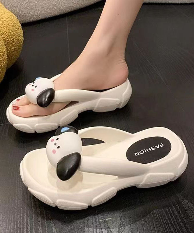 Cartoon Splicing Platform White Beach Flip Flops