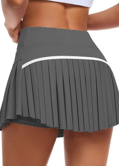 Green High Waist Yoga Pleated Shorts Skirt