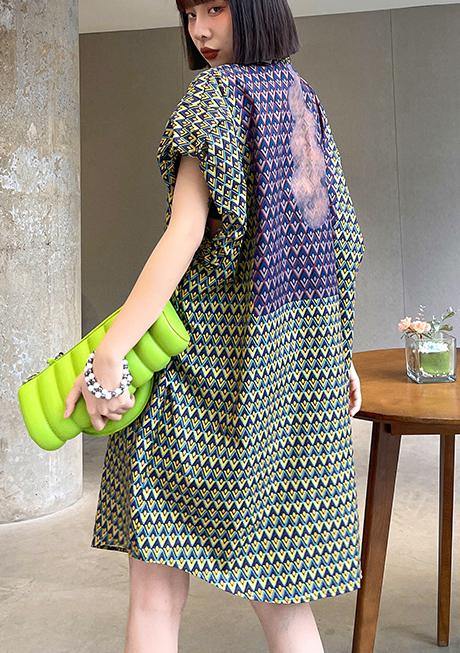 Italian Print Pockets Cotton Button Summer Ankle Dress