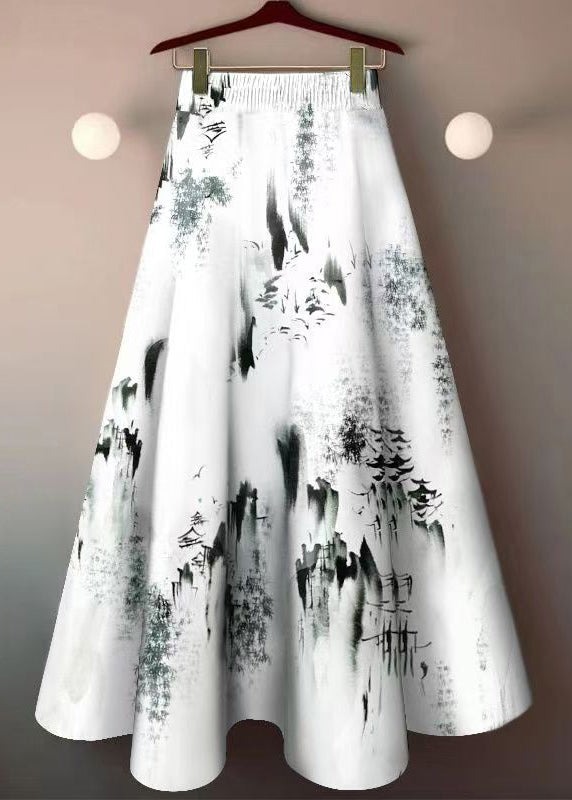 Print High Waist Cotton Skirt Summer