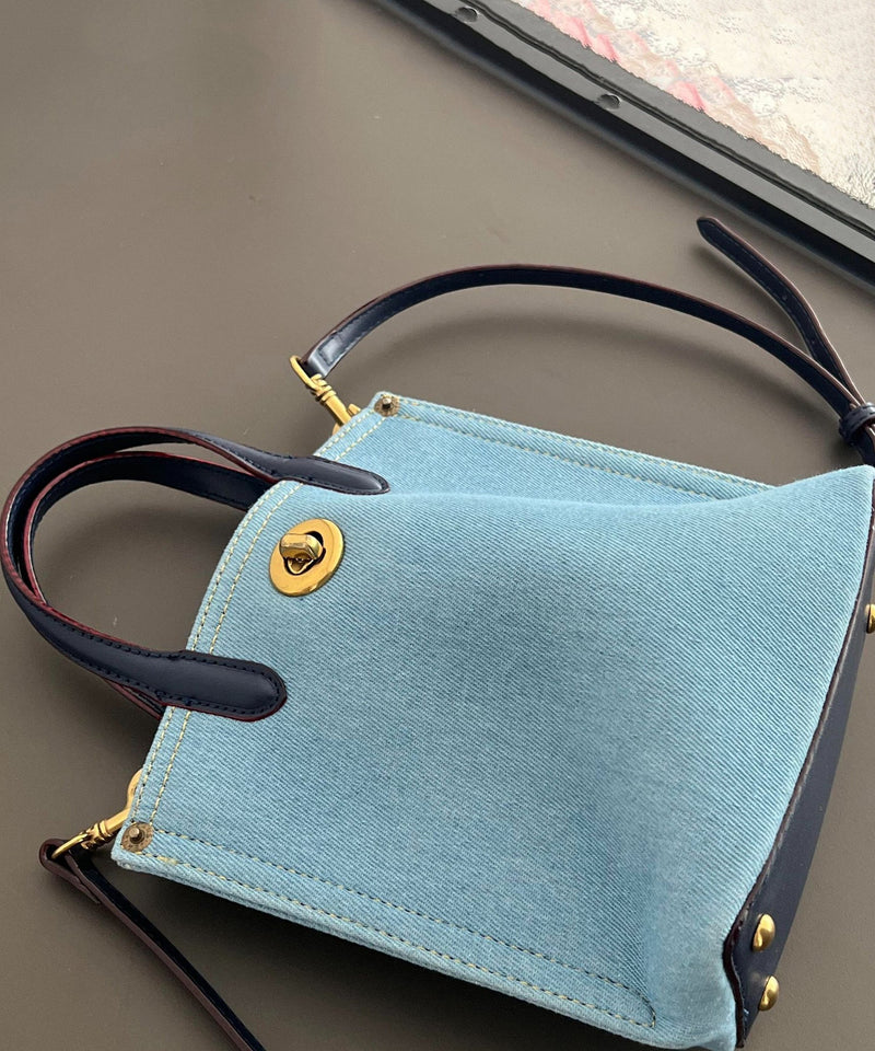 Blue Large Capacity Versatile Denim Tote Handbag