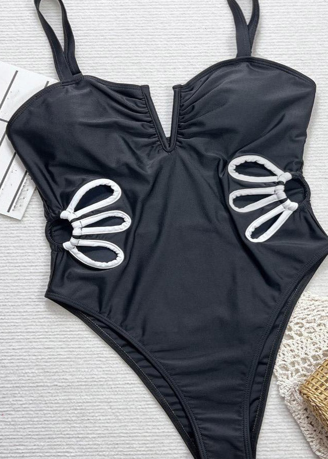 Black Cami Print Bodysuit