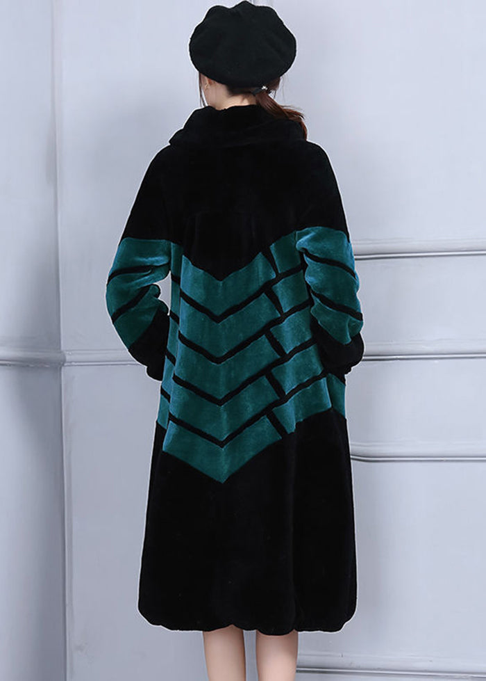 Chocolate Oversized Patchwork Wool Jackets Winter