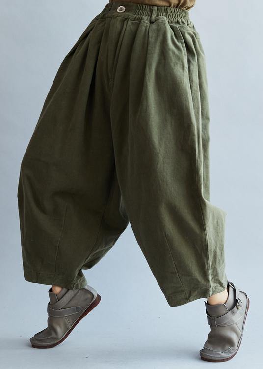 French Loose Trousers Arm Green Inspiration Elastic Waist Wild Pants