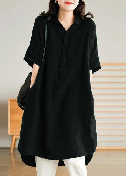 Jade Green Linen Linen Shirt Dress