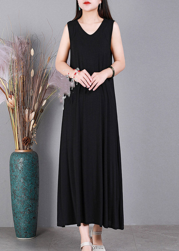 Black V Neck Cotton Cardigans and Dress Two Pieces Set Long Sleeve