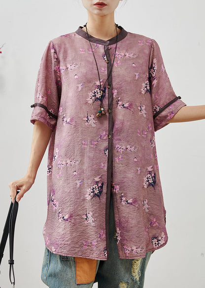 Purple Linen Long Shirt Summer