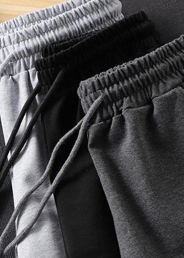 French Dark Gray Wild Pants Spring Elastic Waist Ideas Wide Leg Pants
