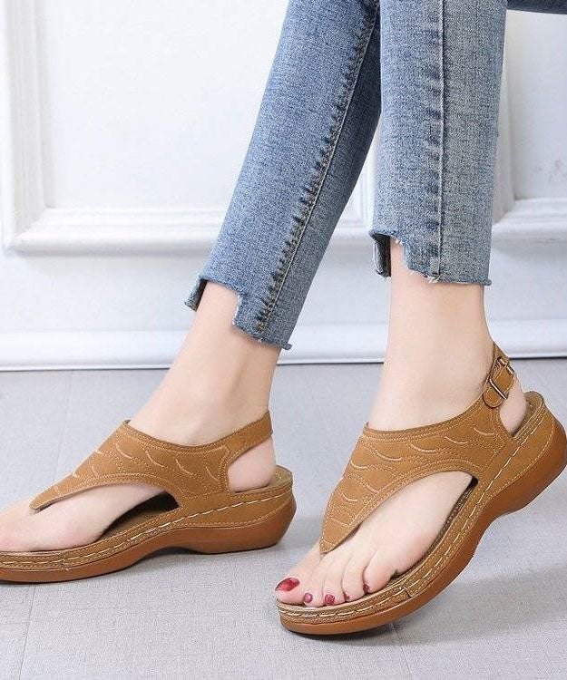 Faux Leather Peep Toe Buckle Strap Splicing Blue Platform Sandals