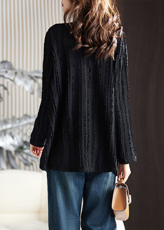 White V Neck Ruffled Patchwork Lace Top Fall