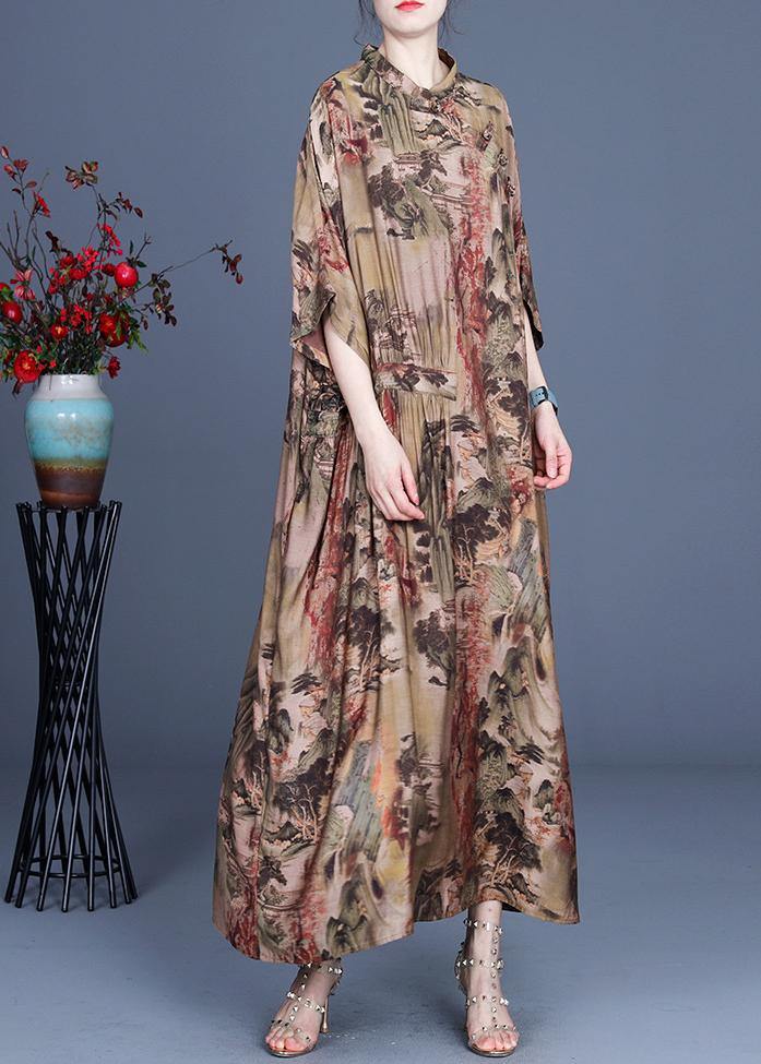 Spring and Summer Landscape Print Dress