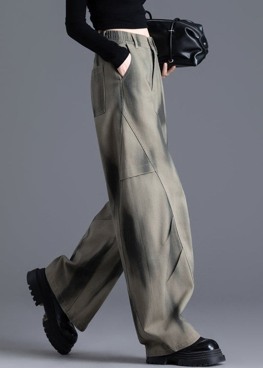 Tie Dye Print Elastic Waist Denim Pants Spring