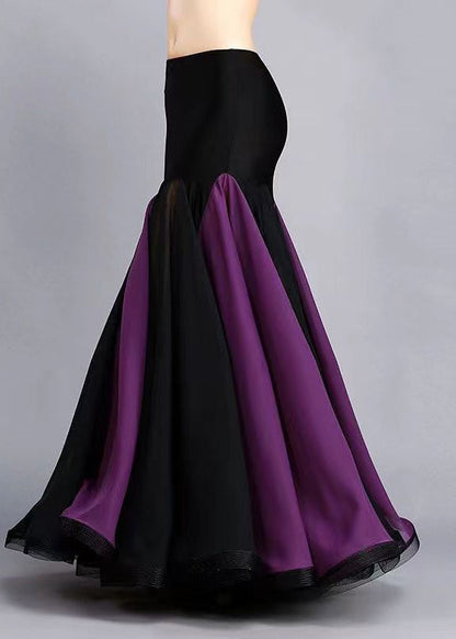 Black Patchwork Fish Tail Skirts Exra Large Hem Spring
