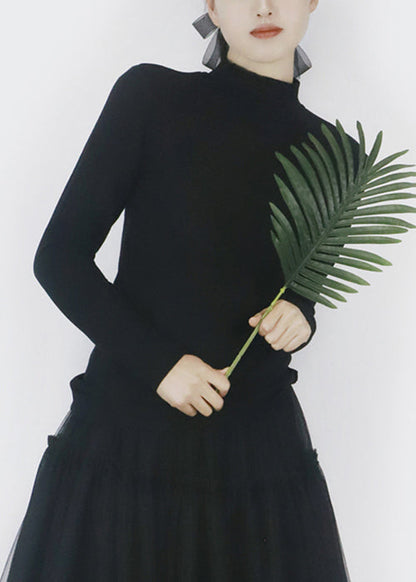 Black Warm Winter T Shirts Turtleneck