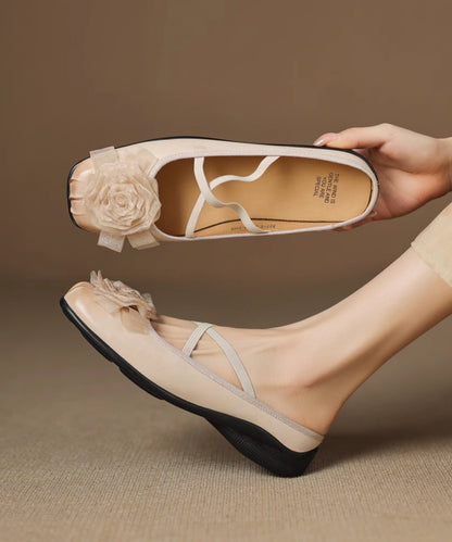 Purple Cowhide Leather Splicing Slide Sandals