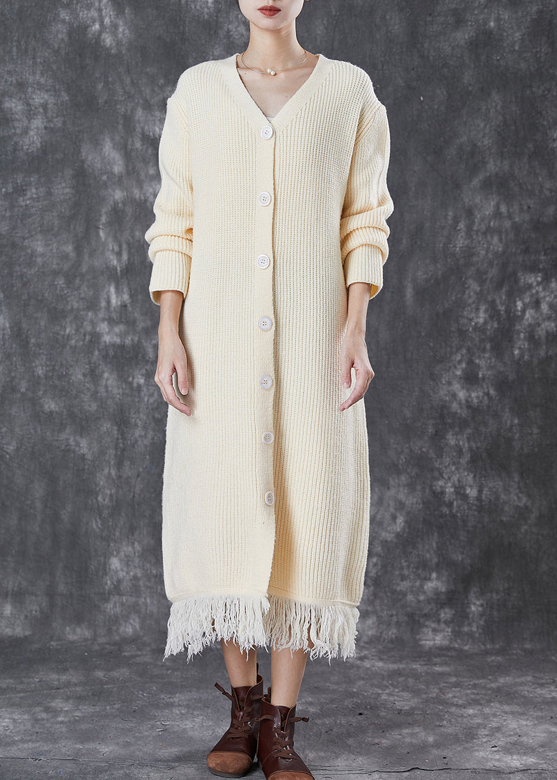 Beige Turtle Neck Knitwear Dress Two Piece Set Spring