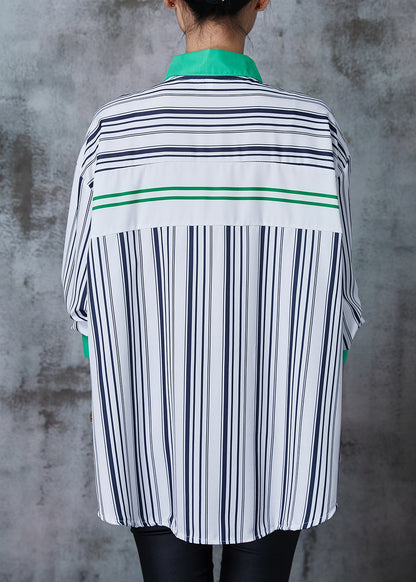 Diy Black Striped Patchwork Cotton Shirt Tops Summer