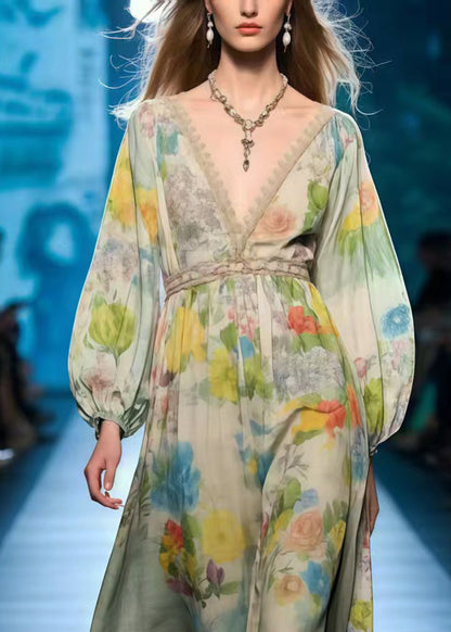 Polychrome Print Cotton Party Dress Summer