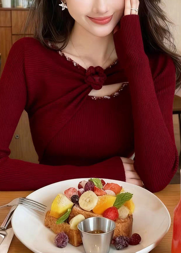 Slim Fit Oatmeal Knit Sweater Fall