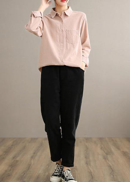 Modern Pink Clothes for Lapel Pockets Spring Tops