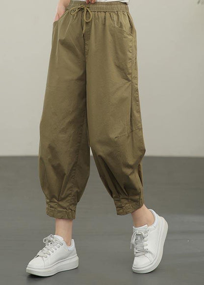 Summer With Elastic Waist and Loose Lace Up Pants