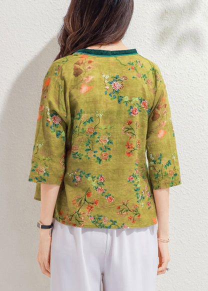 Boutique Yellow V Neck Embroideried Shirt Half Sleeve