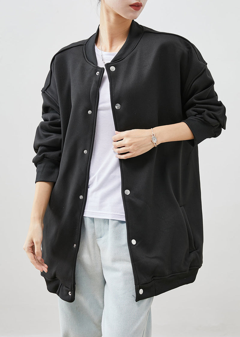 Black Oversized Cotton Jackets Fall