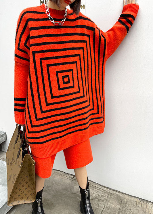 Orange Knit Fall Sets 2 Pieces