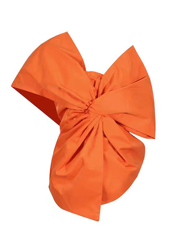 Red Asymmetrical Bow Splicing Design Top Summer