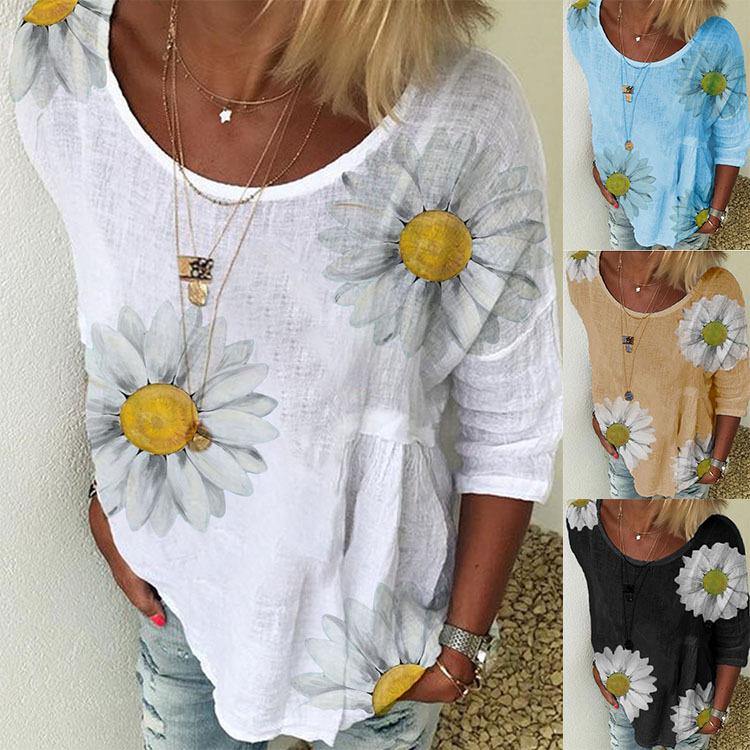 Daisy Print T Shirt Tops Outfits