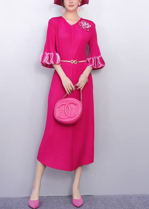 Romance Rose Dress Accent Flutter Sleeves