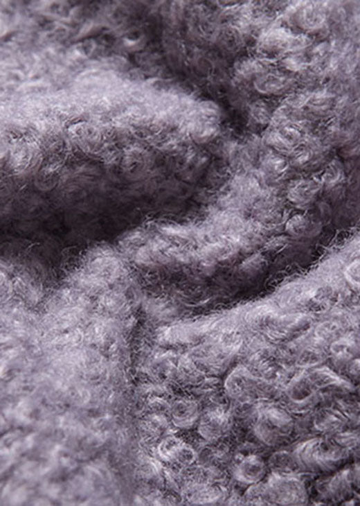 Purple Peterpan Collar Patchwork Lace Fall Woolen Coat