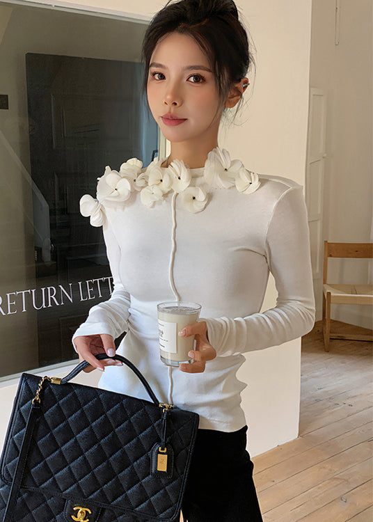 Style White Slim Fit Cotton T Shirt Top Fall