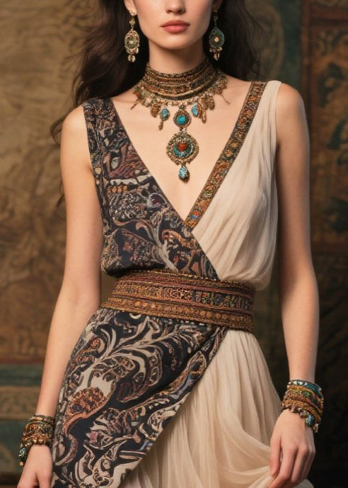 Diy Asymmetrical Design Tunic Chiffon Robe Dresses Summer