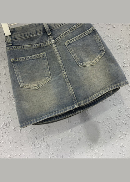 New Blue High Waist Denim Short Skirt Autumn