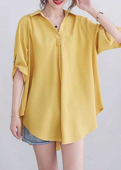 Yellow Oversized Cotton Shirt Summer