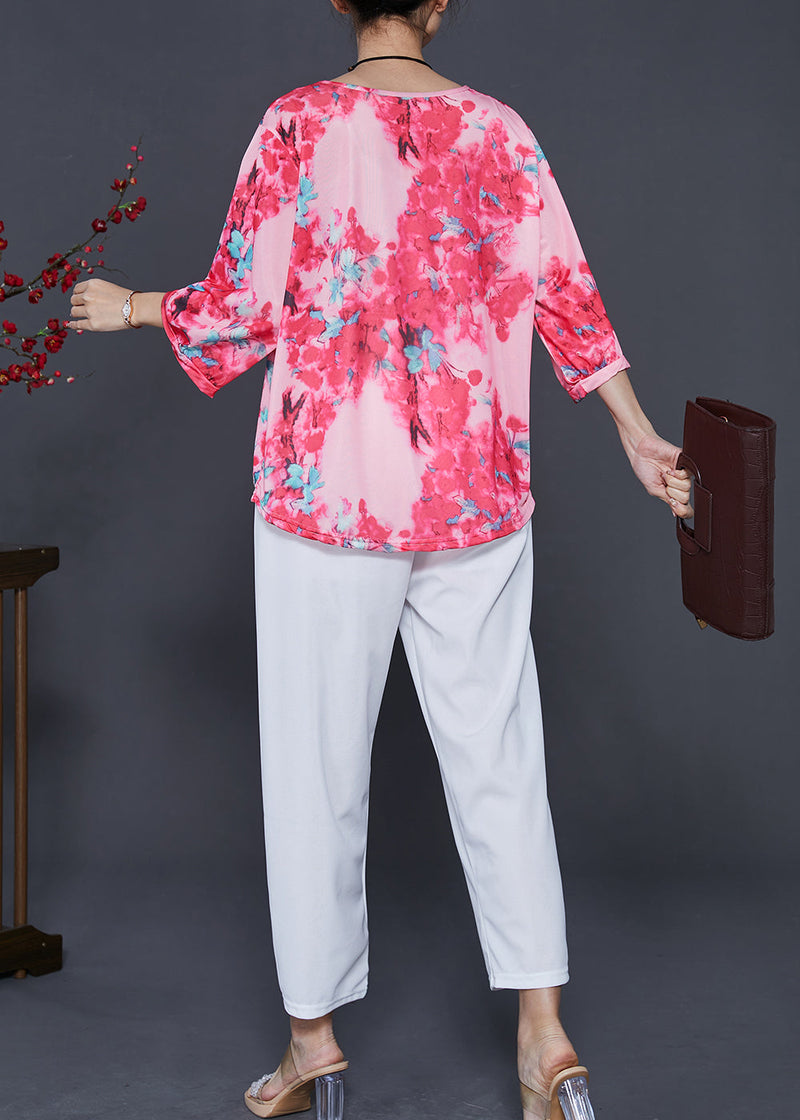 Pink Oversized Print Sets 2 Pieces Summer