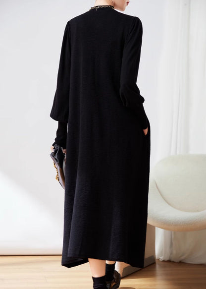 French Black Zippered Waistcoat Dresses and Top Knit Two-piece Set Winter