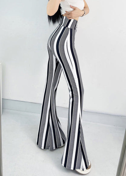 High Waist Striped Flare Bottoms Fall